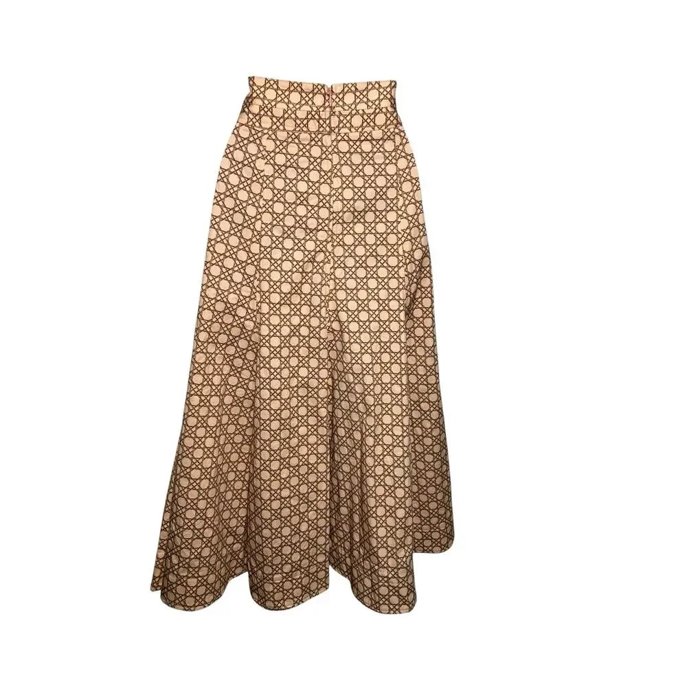 Tuckernuck Petal Cane Brynn Cotton A Line Structured Circle Long Midi Skirt 2